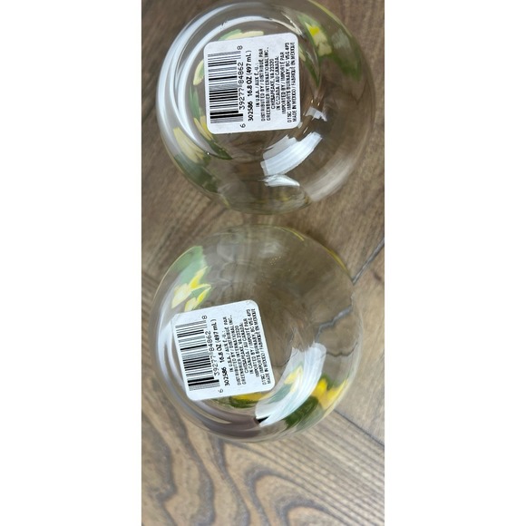Set Of 2 Greenbrier Int'l Inc Lemon Glasses Beverage Drinking Juice 16oz Mexico - Picture 6 of 6